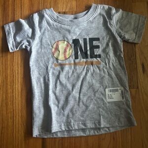 Gray Kids Baseball Graphic T-Shirt